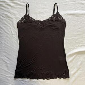 Y2K Smart Set brown double lace camisole M coquette 2000s grunge bella swan
